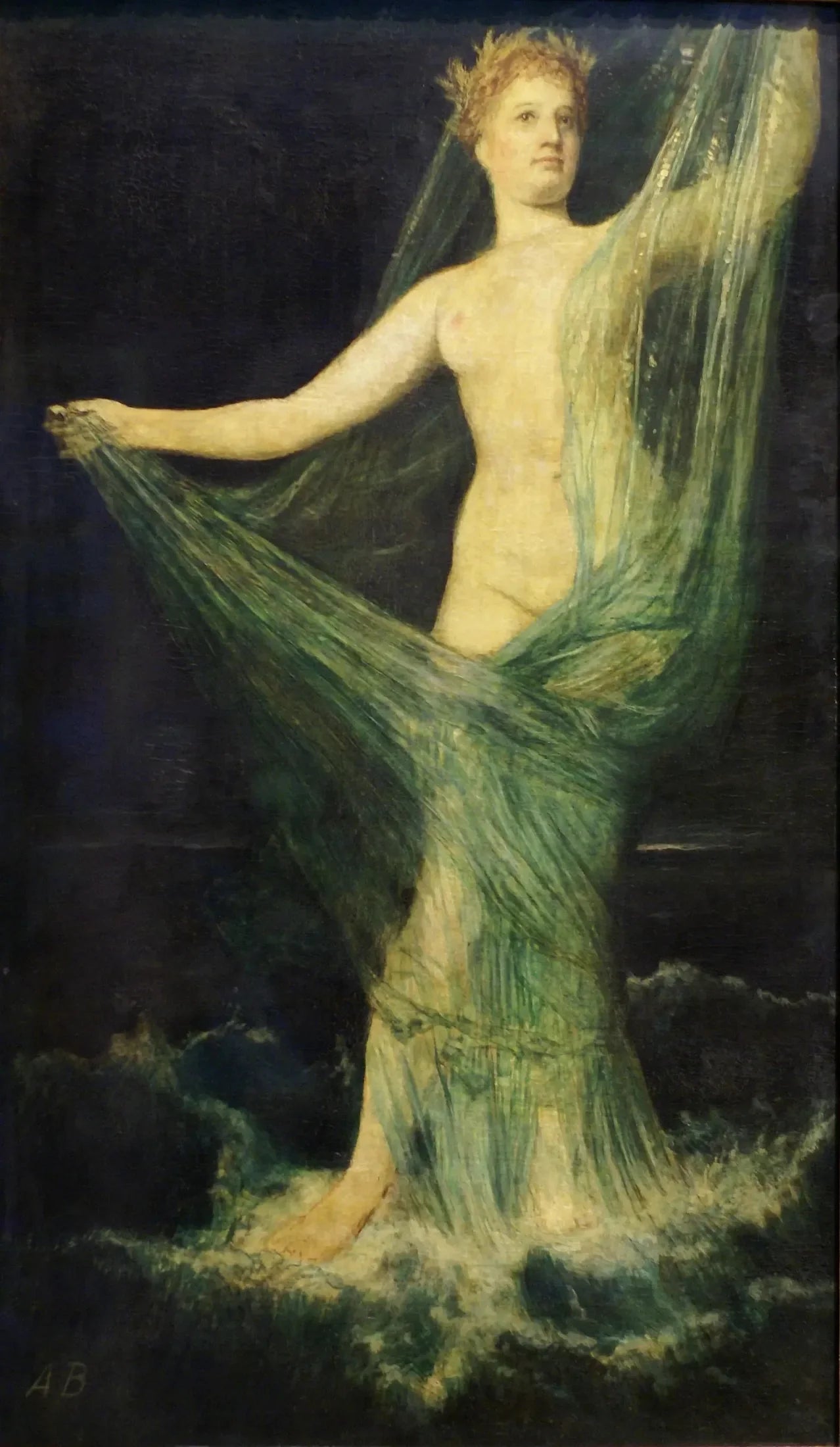 Die Schaumgeborene / Grüne Venus - Arnold Böcklin image 1 copie de tableau peinte à la main