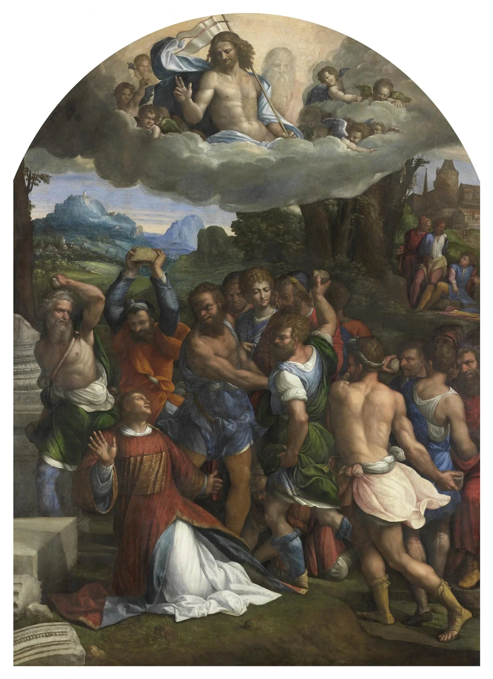 Die Steinigung des Heiligen Stephanus - Benvenuto Tisi image 1 copie de tableau peinte à la main