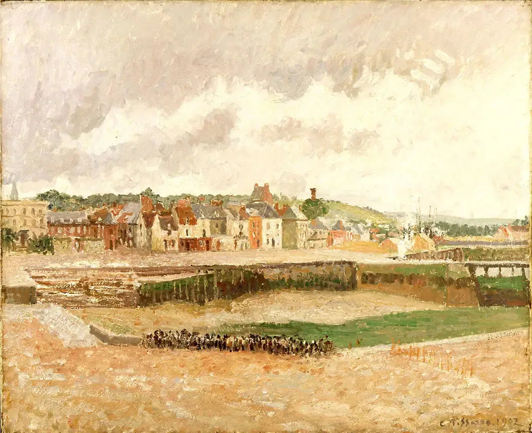 Dieppe. Darse de pêche, marée basse - Camille Pissarro image 1 tableau peint à l’huile sur toile