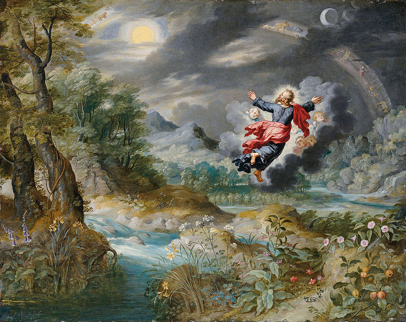 Dieu créant le Soleil, la Lune et les étoiles - Jan Brueghel le Jeune image 1 copie peinte à la main à l’huile