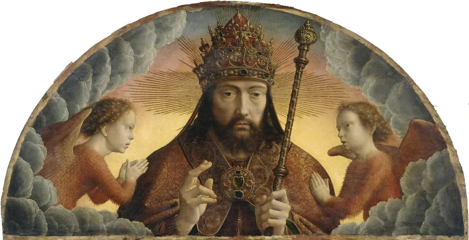 Dieu le Père bénissant entre deux anges - Gérard David image 1 copie peinte à la main à l’huile