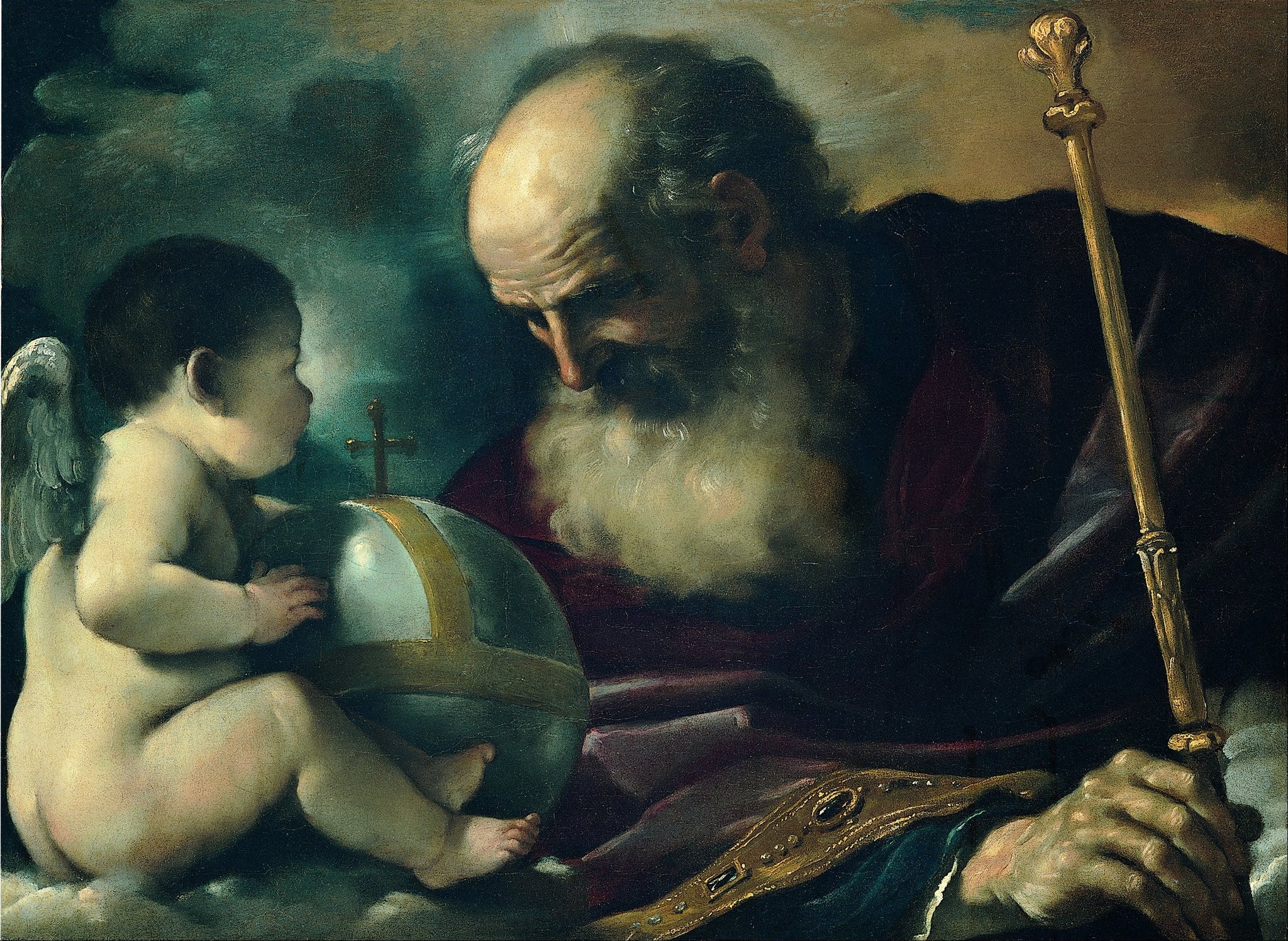 Dieu le Père et l'Ange - Guercino image 1 reproduction de peinture à l’huile