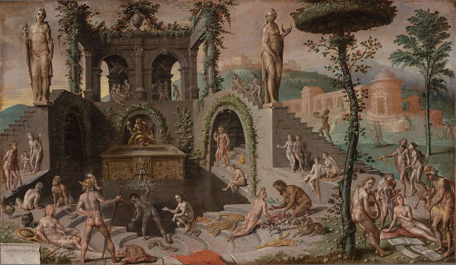 Dieux de l'Olympe - Maarten van Heemskerck image 1 reproduction artisanale de tableau