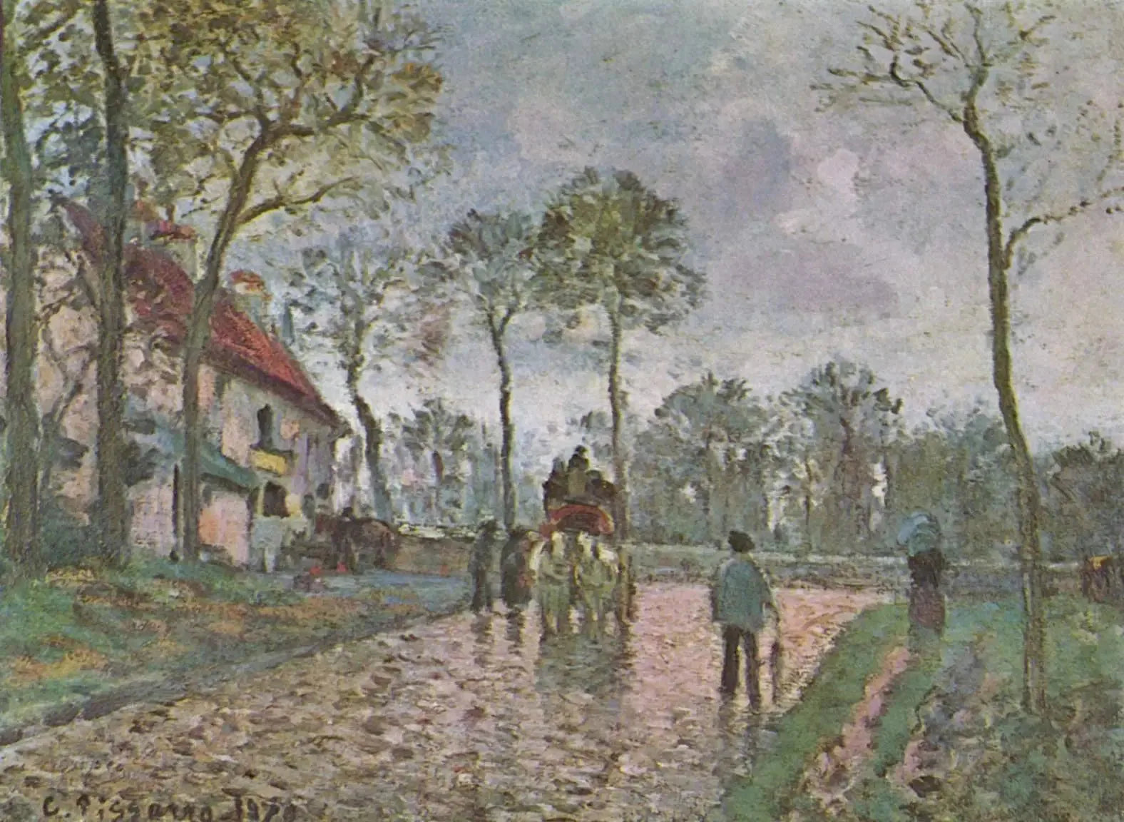 Diligence à Louveciennes - Camille Pissarro image 1 reproduction réalisée par Alpha Reproduction