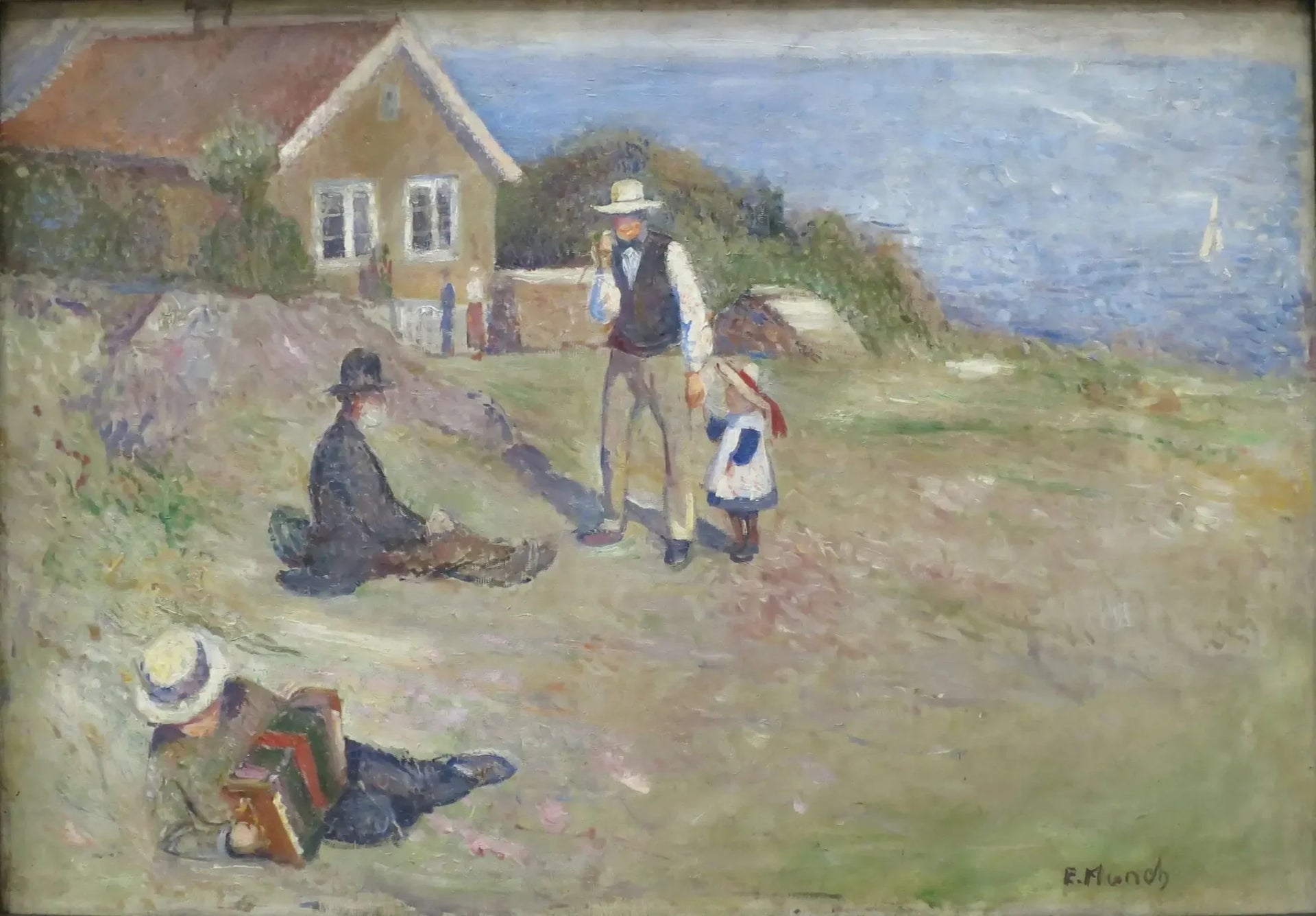 Dimanche à Åsgardstrand - Edvard Munch image 1 reproduction de peinture à l’huile