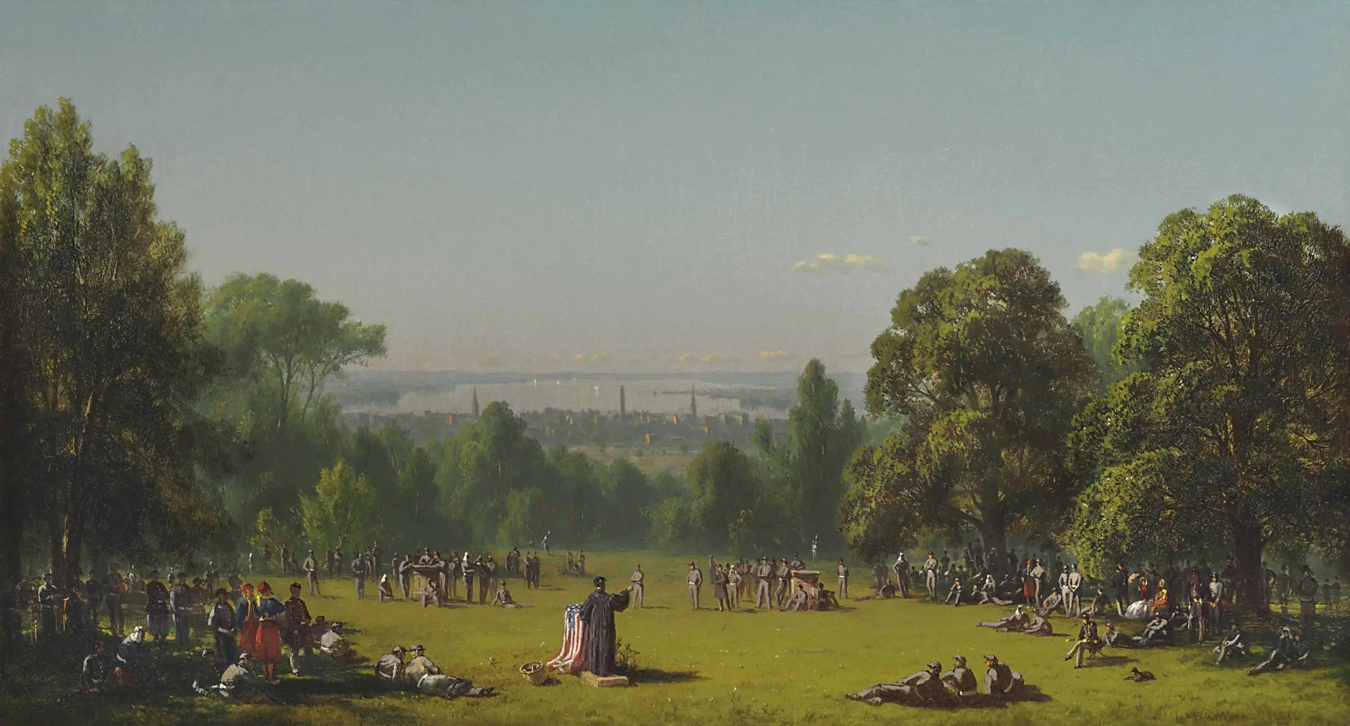 Dimanche matin au camp du septième régiment - Sanford Robinson Gifford image 1 reproduction réalisée par Alpha Reproduction