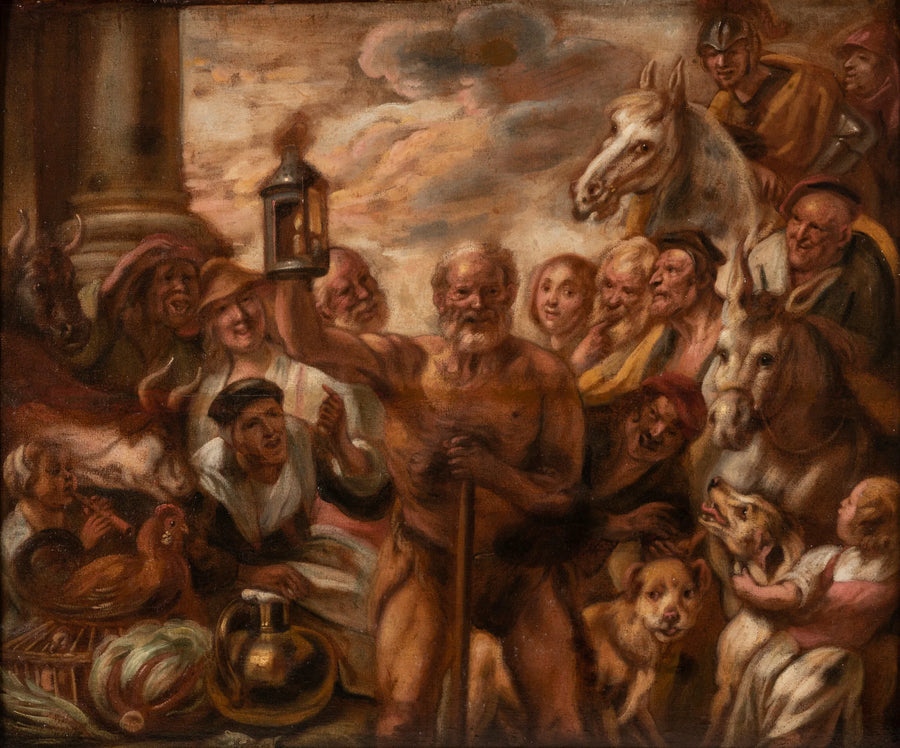 Diogène à la recherche d'un homme honnête - Jacob Jordaens