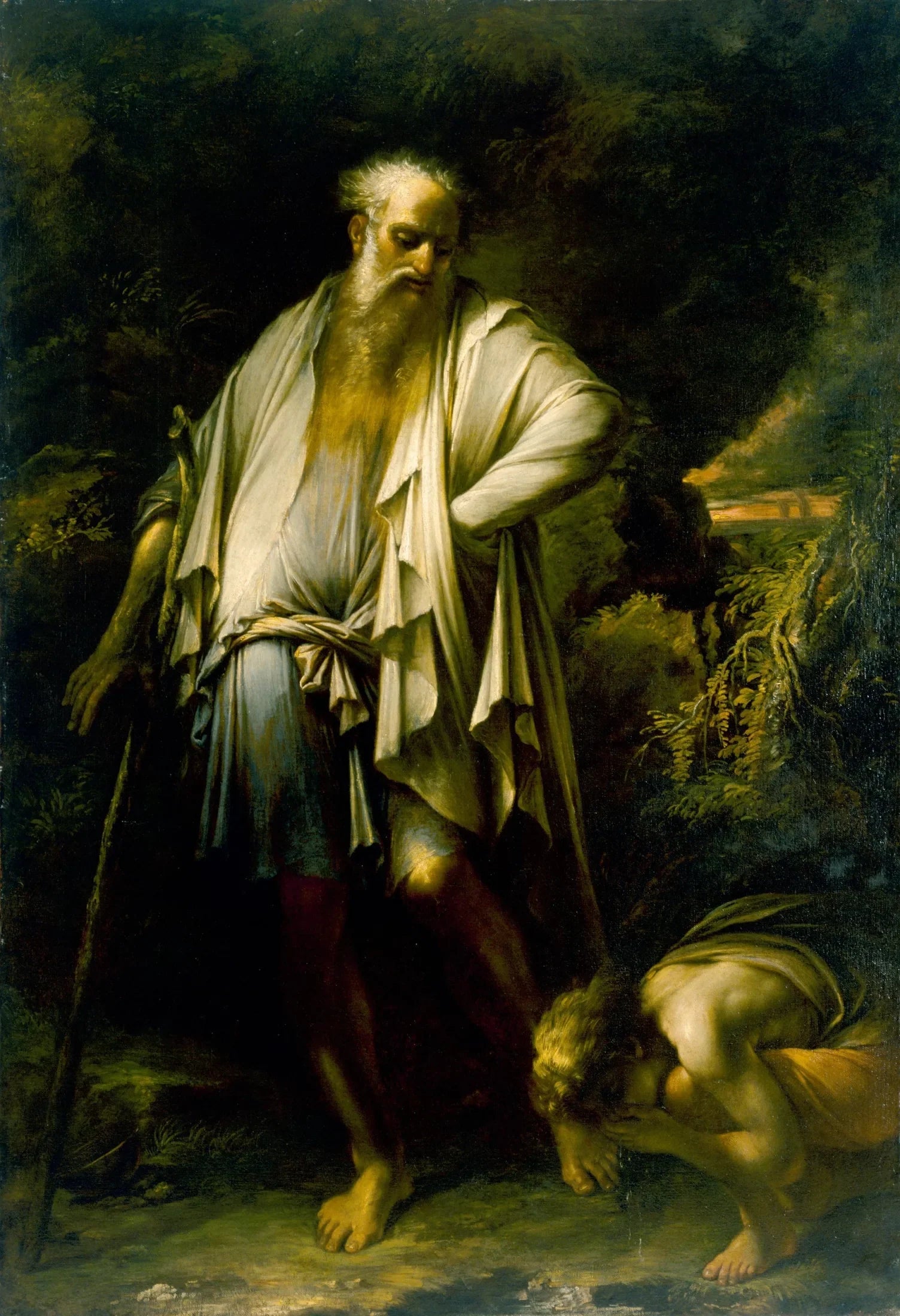 Diogène jetant sa coupe - Salvator Rosa image 1 reproduction de peinture à l’huile