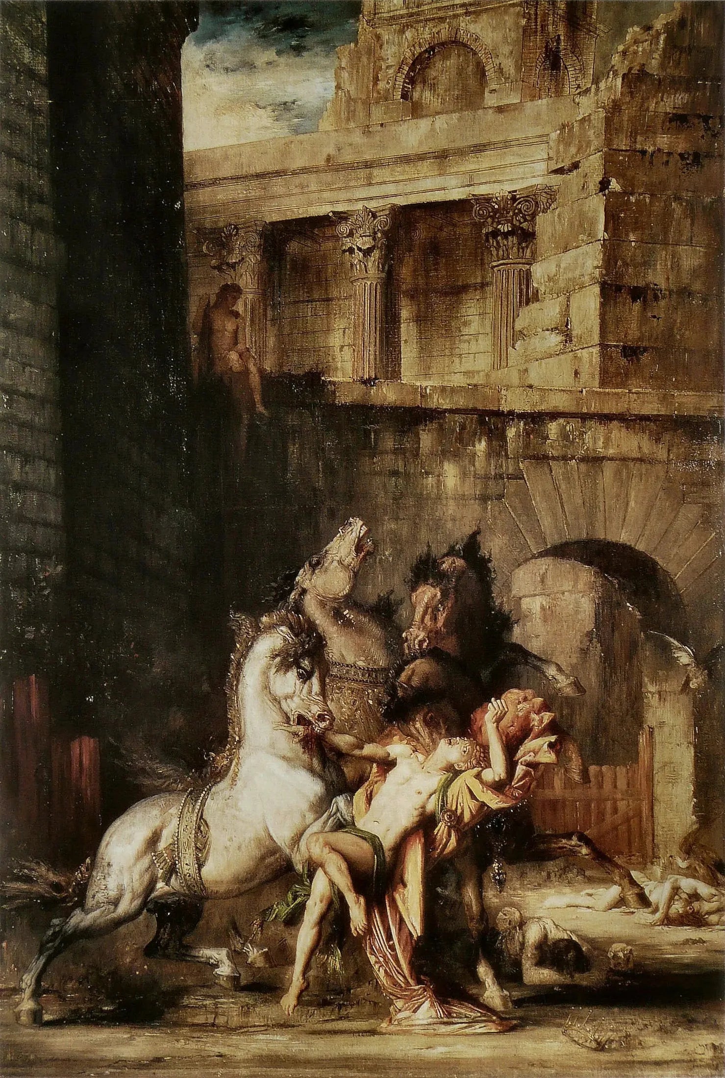Diomède dévoré par ses chevaux - Gustave Moreau image 1 reproduction artisanale de tableau
