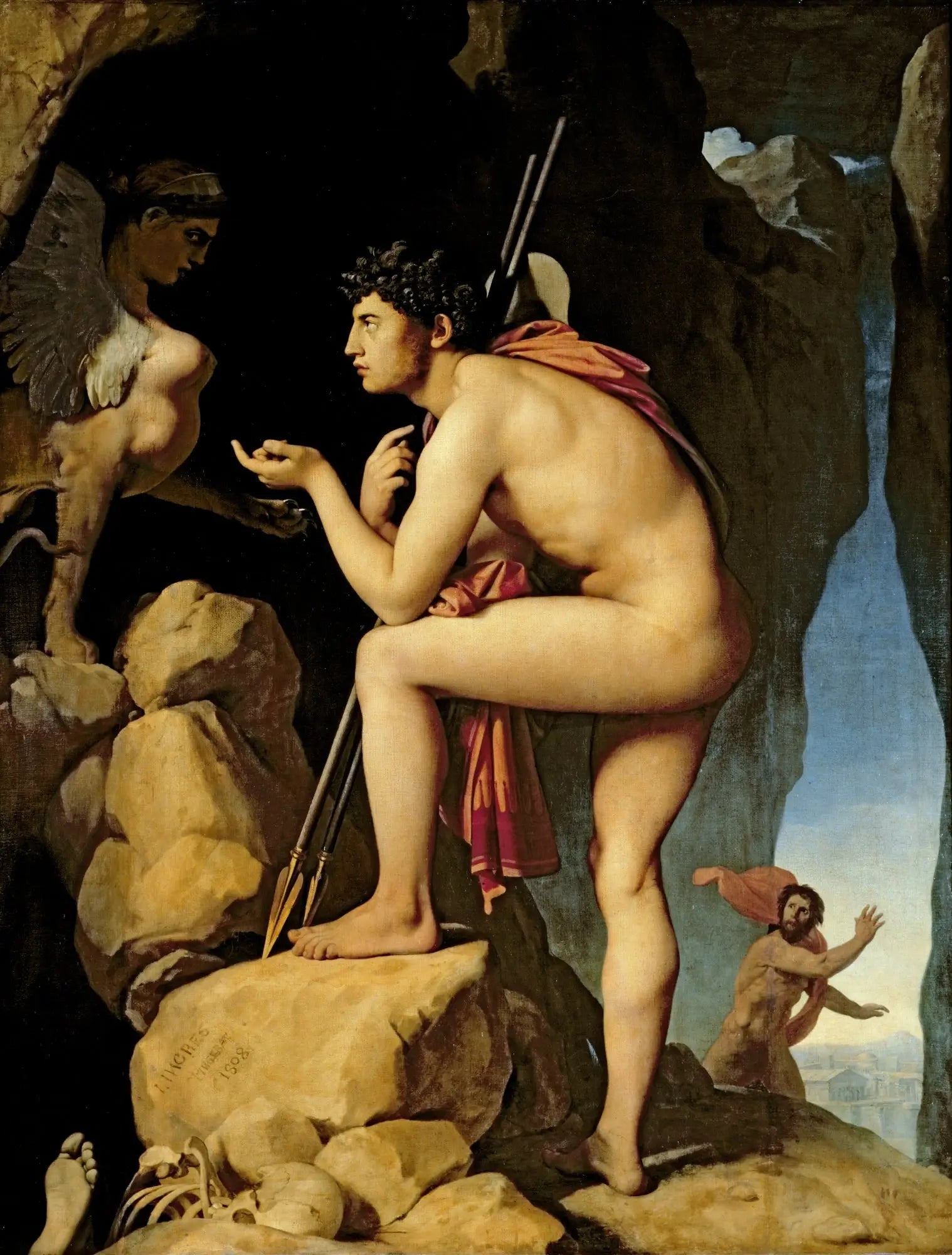 Œdipe explique l'énigme du sphinx - Jean-Auguste-Dominique Ingres image 1 copie peinte à la main à l’huile