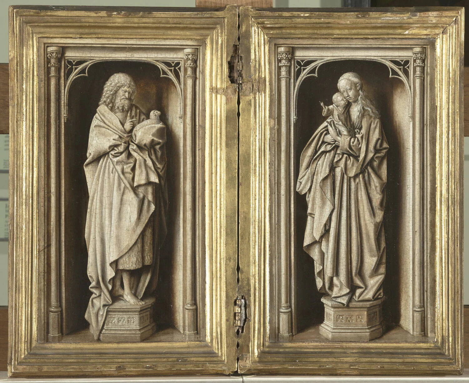 Diptyque avec saint Jean Baptiste et la Vierge à l'Enfant - Jan van Eyck