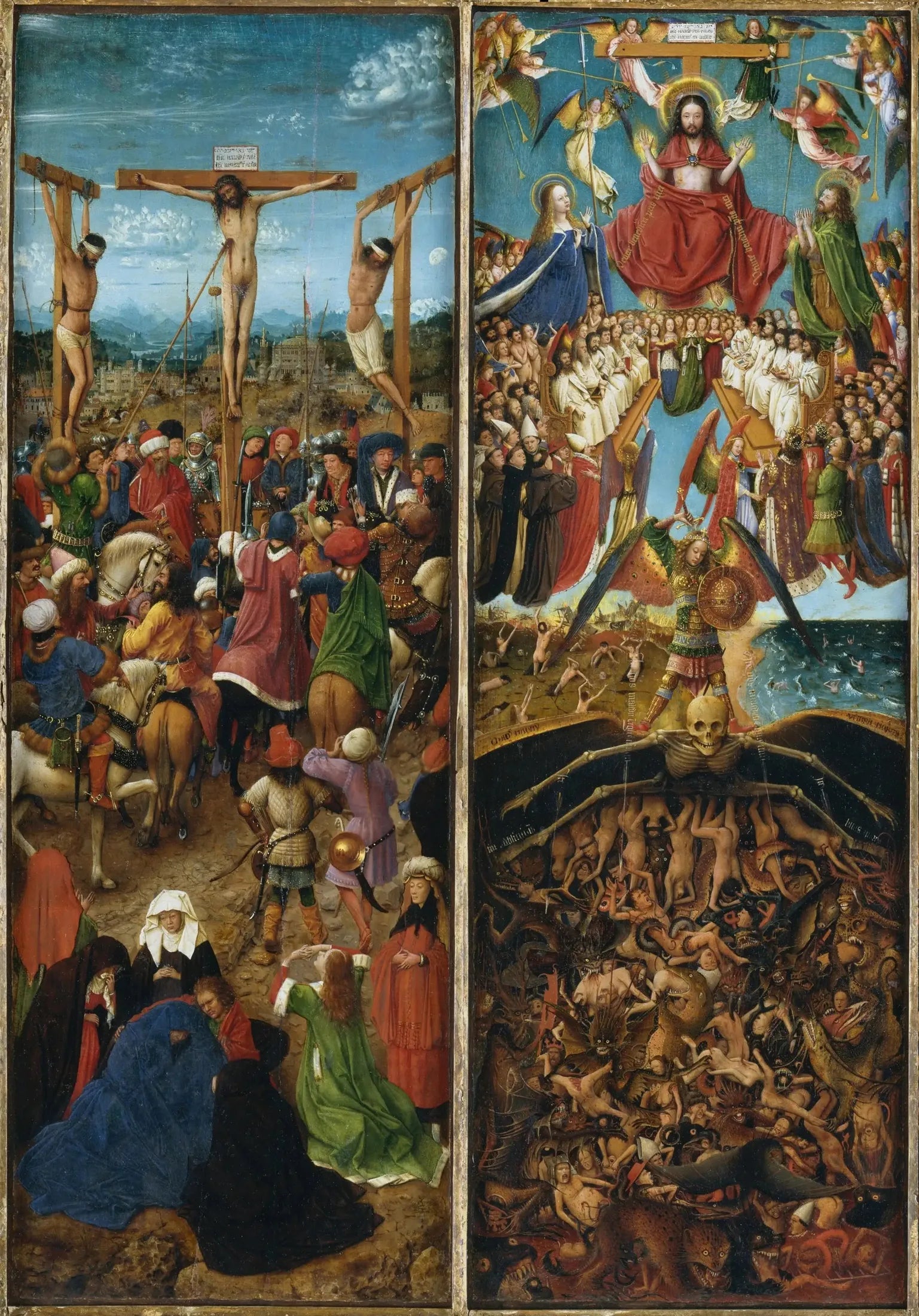 Diptyque de la Crucifixion et du Jugement dernier - Jan van Eyck image 1 copie de tableau peinte à la main