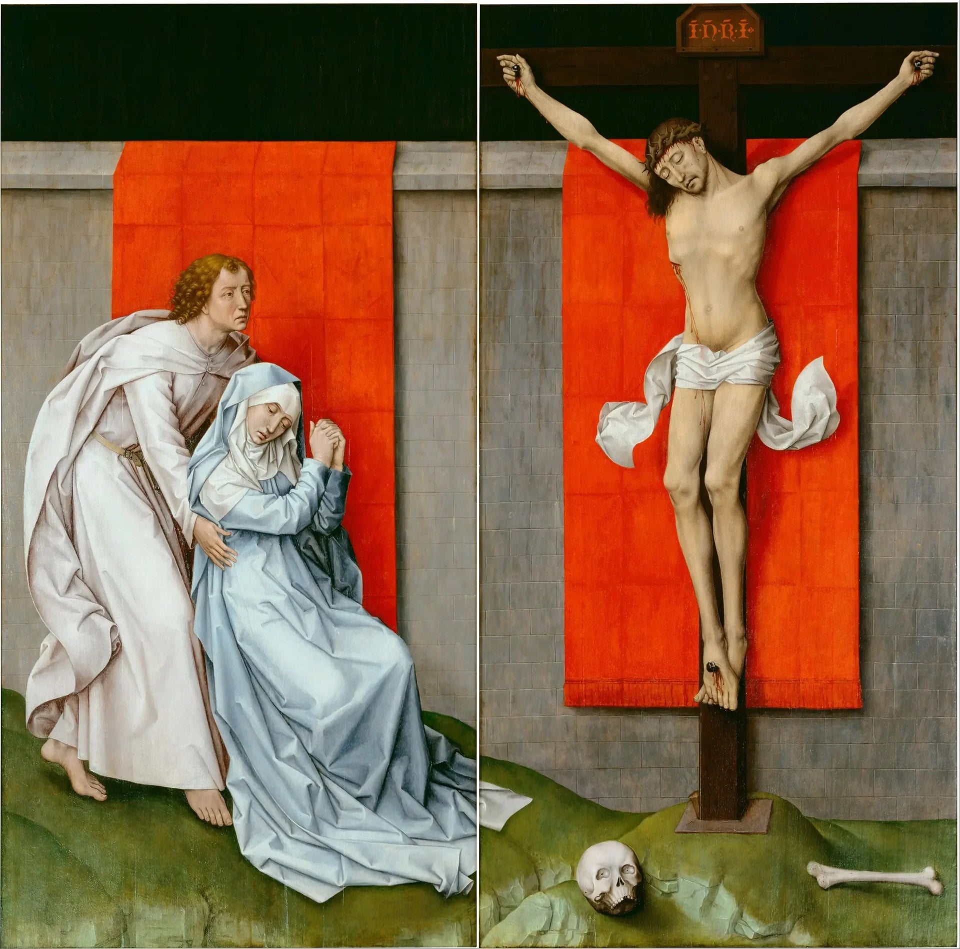 Diptyque du Christ en croix - Rogier van der Weyden image 1 copie de tableau peinte à la main