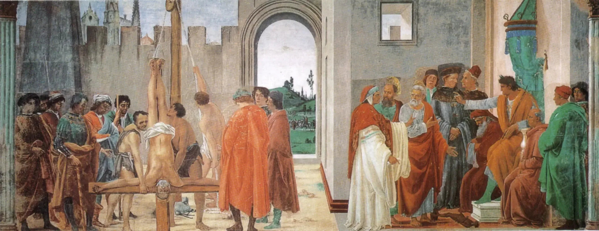 Dispute avec Simon le Magus et la Crucifixion de Pierre - Filippino Lippi image 1 copie peinte à la main à l’huile
