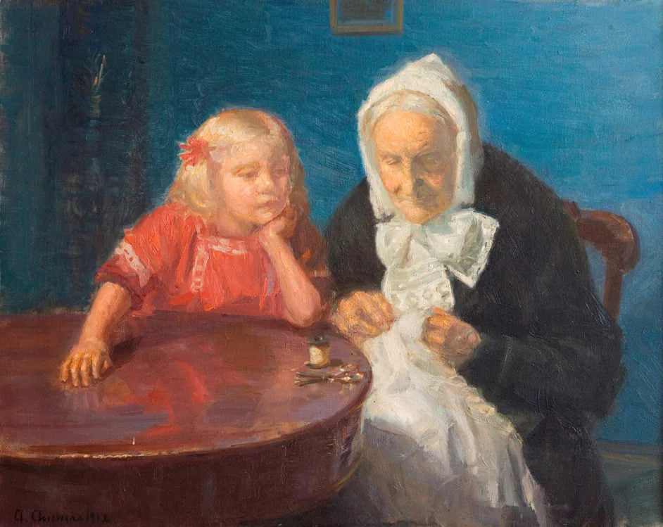 Divertir grand-mère - Anna Ancher image 1 reproduction artisanale de tableau