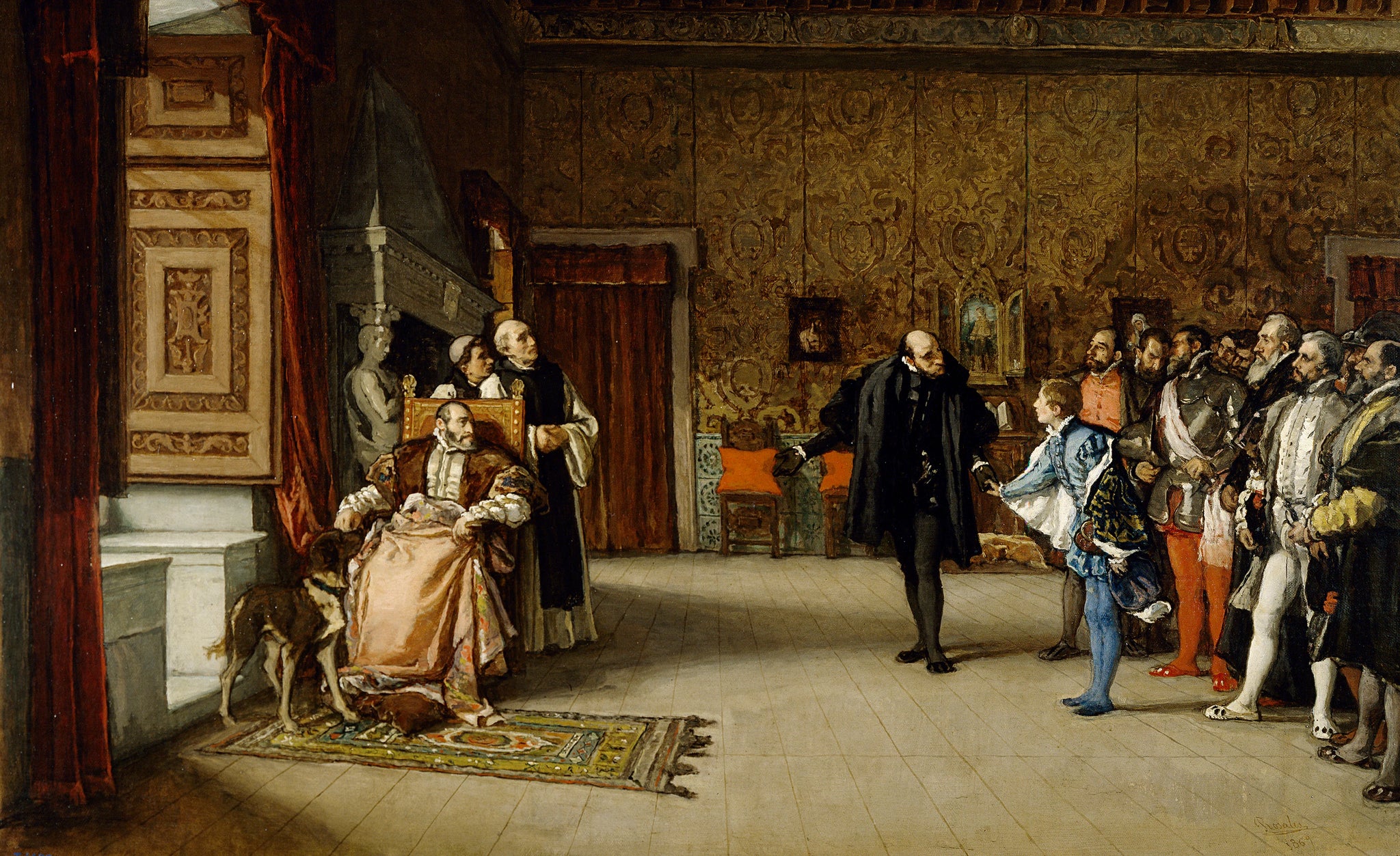 Don Juan d'Autriche présenté à l'empereur Charles Quint à Yuste - Eduardo Rosales