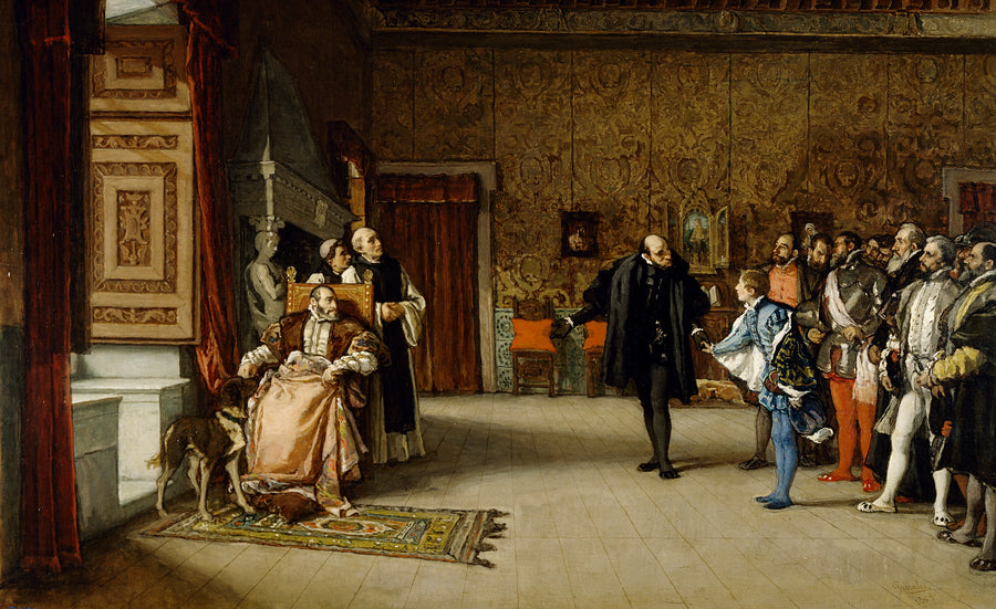 Don Juan d'Autriche présenté à l'empereur Charles Quint à Yuste - Eduardo Rosales