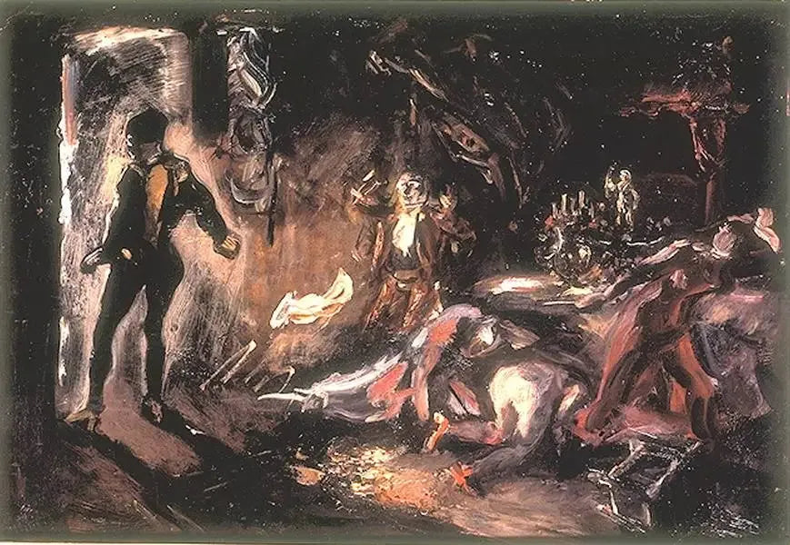 Don Juan rencontre avec l'invité de pierre - Max Slevogt image 1 reproduction artisanale de tableau