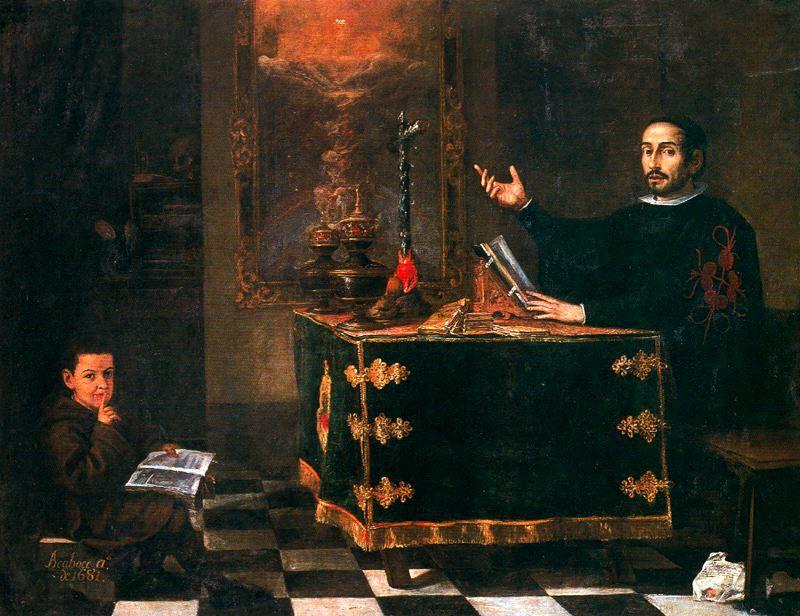 Don Miguel de Mañara leyendo la regla de la Hermandad de la Santa Caridad - Juan de Valdés Leal image 1 copie peinte à la main à l’huile