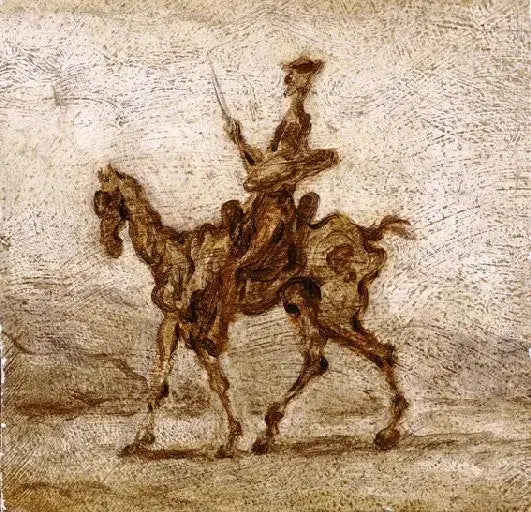 Don Quichotte à cheval - Honoré Daumier image 1 reproduction artisanale de tableau