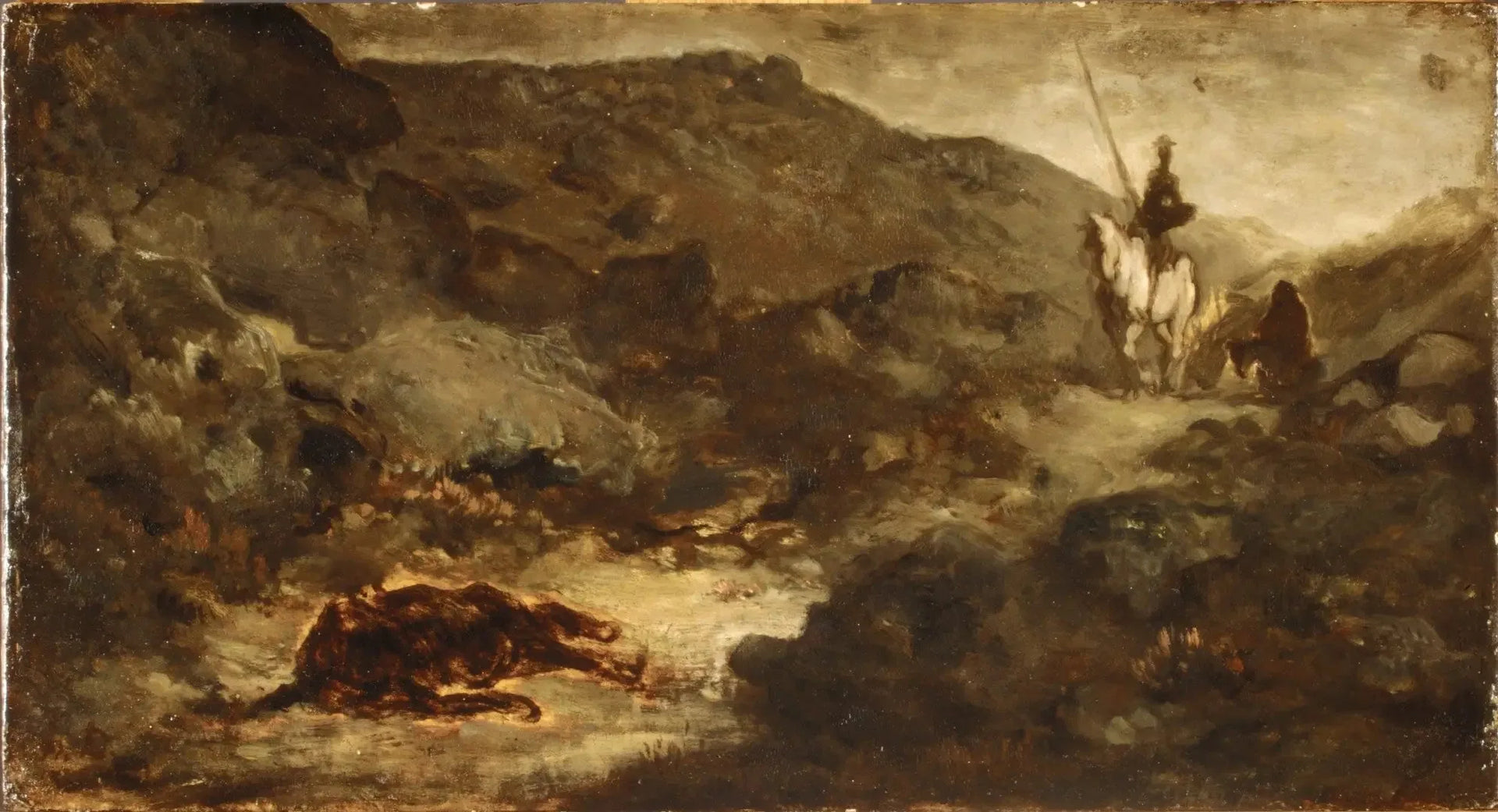 Don Quichotte et la mule morte - Honoré Daumier image 1 reproduction artisanale de tableau