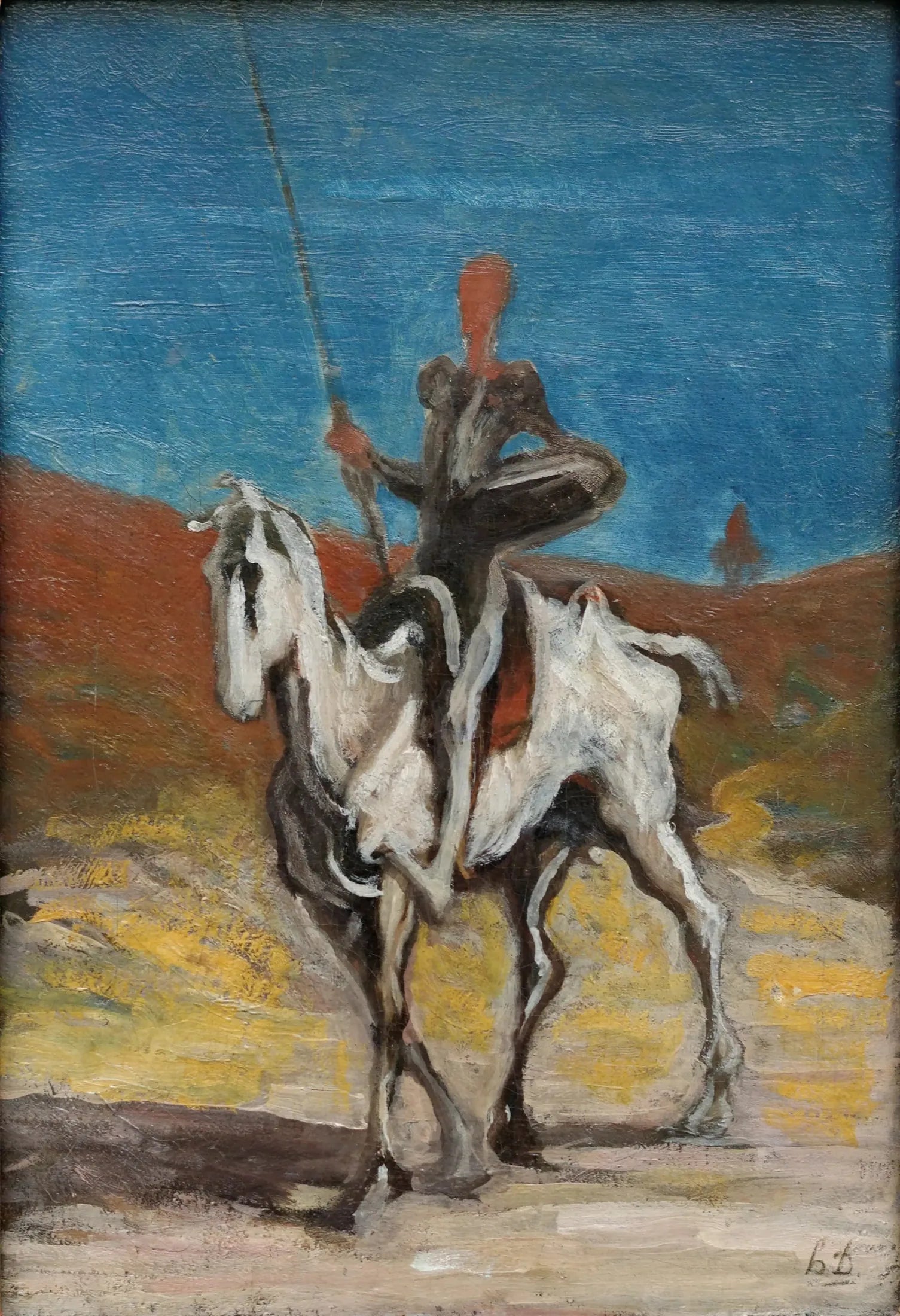 Don Quichotte et Sancho Pansa - Honoré Daumier image 1 reproduction artisanale de tableau