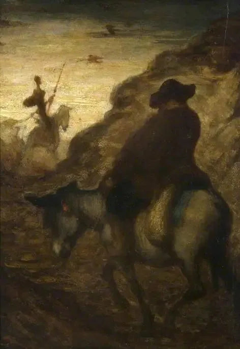 Don Quichotte et Sancho Panza - Honoré Daumier image 1 copie peinte à la main à l’huile