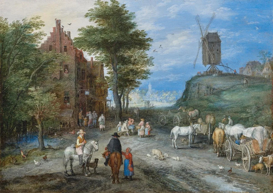 Dorfeingang mit Windmühle - Jan Brueghel le Jeune