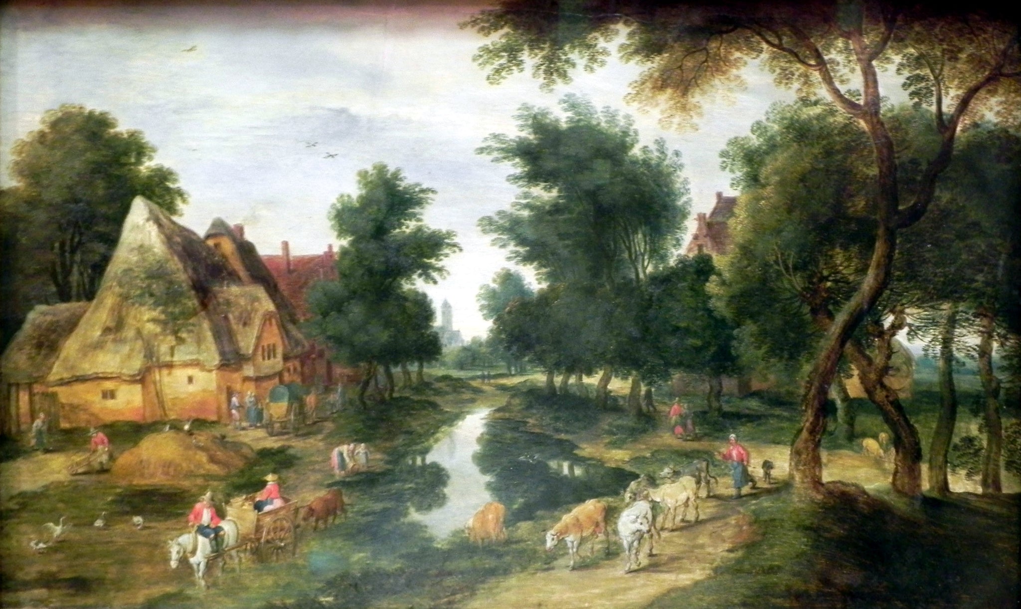 Dorfstrasse - Jan Brueghel le Jeune image 1 copie peinte à la main à l’huile
