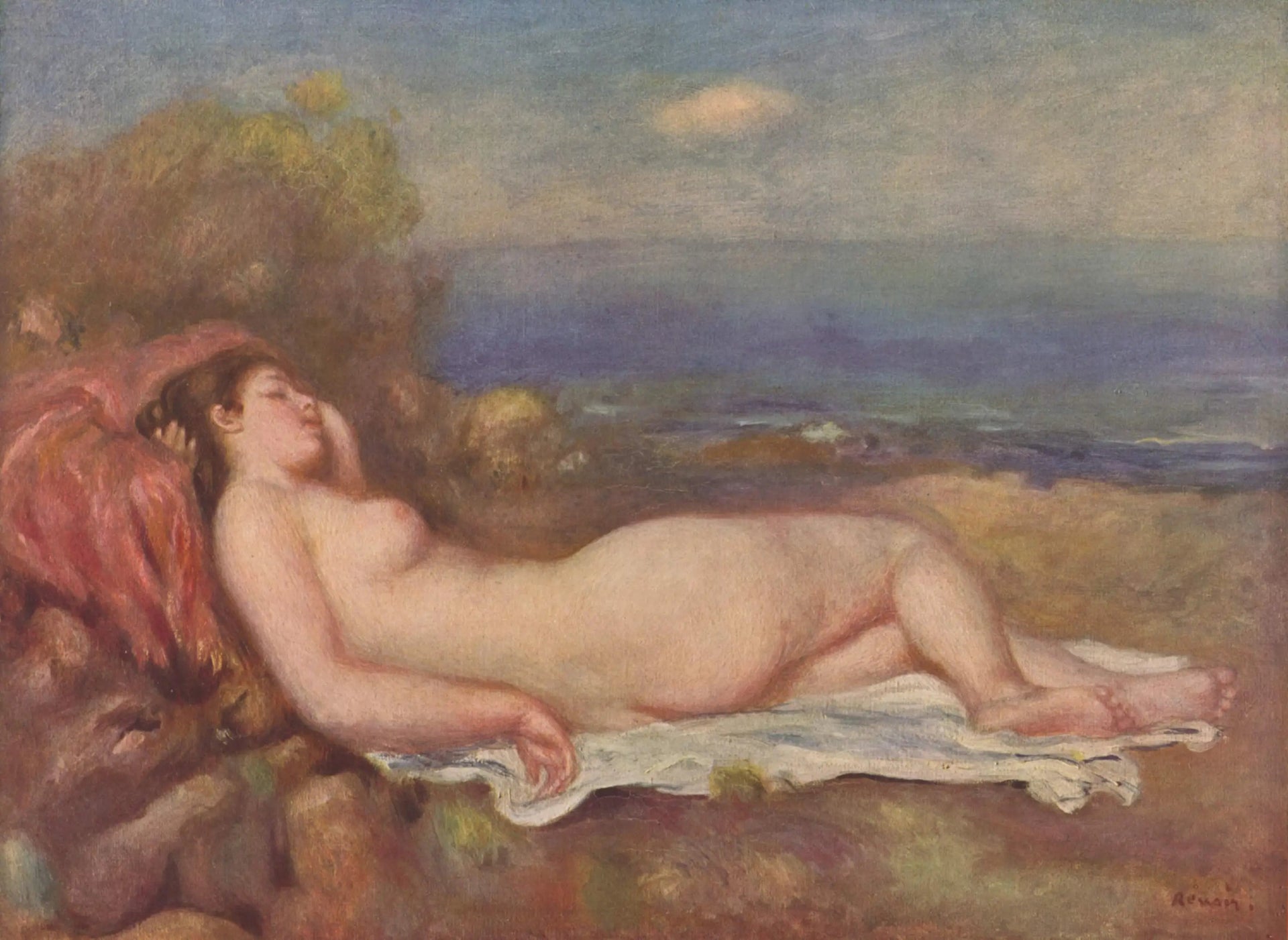 Dormir au bord de la mer - Pierre-Auguste Renoir image 1 reproduction d’œuvre d’art à l’huile
