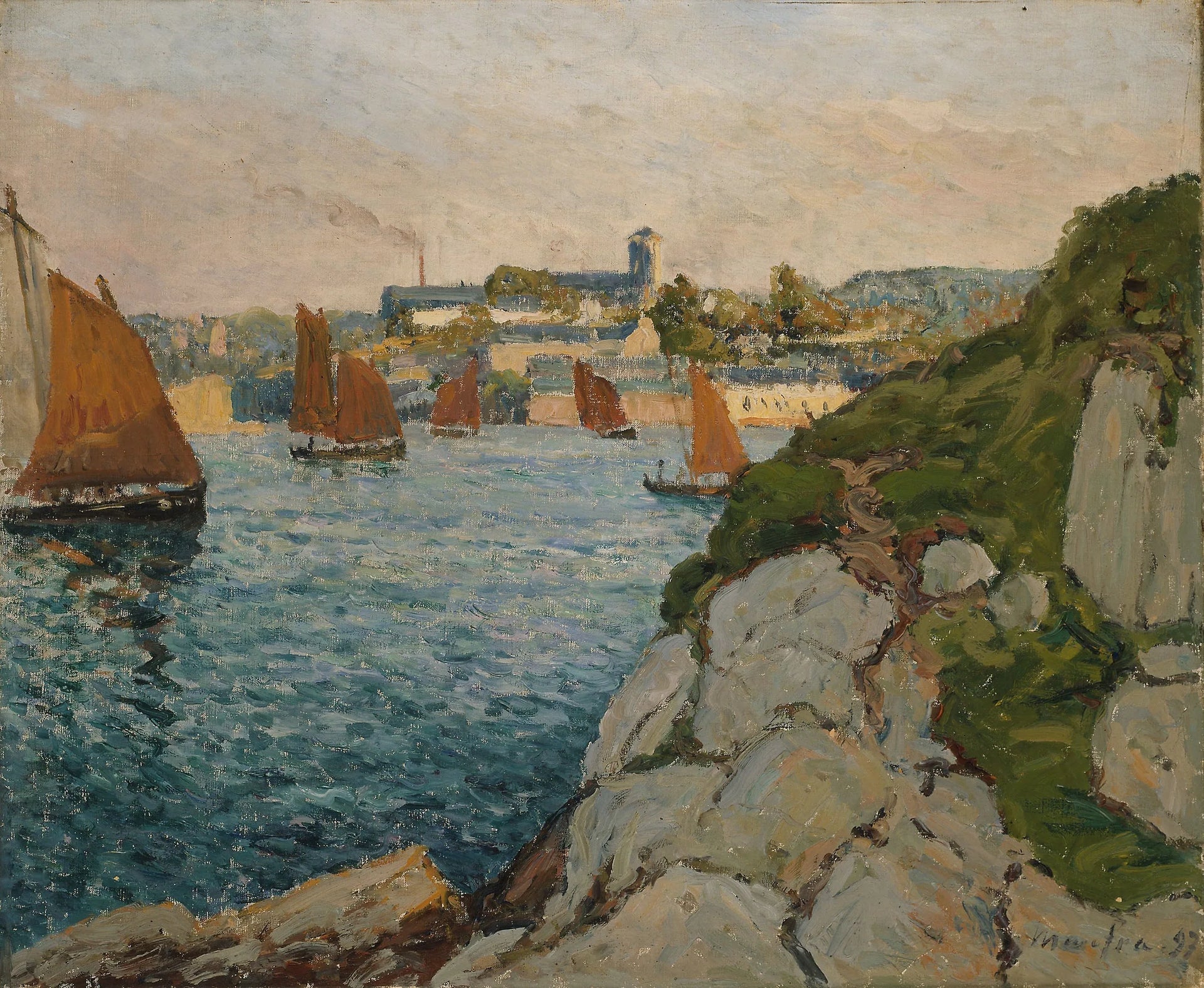 Douarnenez la ville éclairée - Maxime Maufra image 1 tableau peint à l’huile sur toile