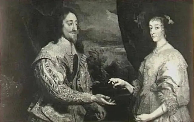 Double portrait de Charles Ier Stuart, roi d'Angleterre et de son épouse Henriette Marie de Bourbon, reine d'Angleterre (1609-1669) - Antoine van Dyck image 1 reproduction de peinture à l’huile