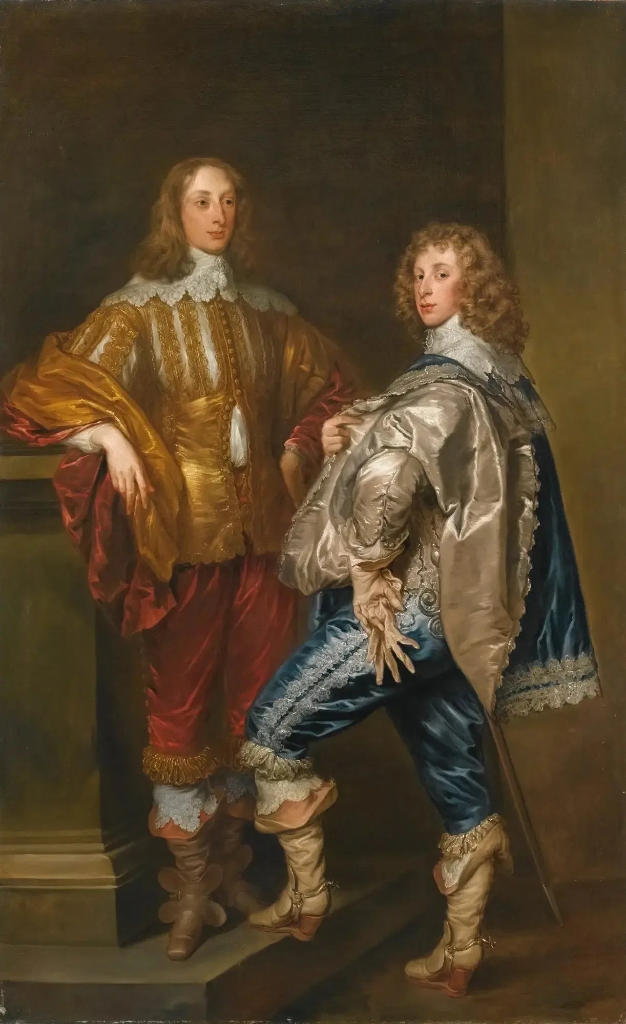 Double portrait de Lord John Stewart (1621-1644) et Lord Bernard Stewart, futur comte de Lichfield (1623-1645) - Antoine van Dyck image 1 reproduction de peinture à l’huile