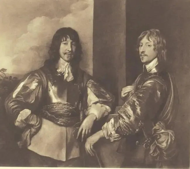 Double portrait de Mountjoy Blount, 1er comte de Newport (-1666) et de George, Lord Goring (1608-1657) - Antoine van Dyck image 1 reproduction de peinture à l’huile