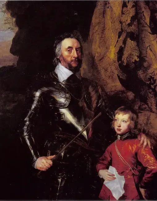 Double portrait de Thomas Howard, 21e comte d'Arundel (1585-1646) avec son petit-fils, Thomas Howard, plus tard 22e comte d'Arundel et 5e duc de Norfolk - Antoine van Dyck image 1 reproduction de peinture à l’huile
