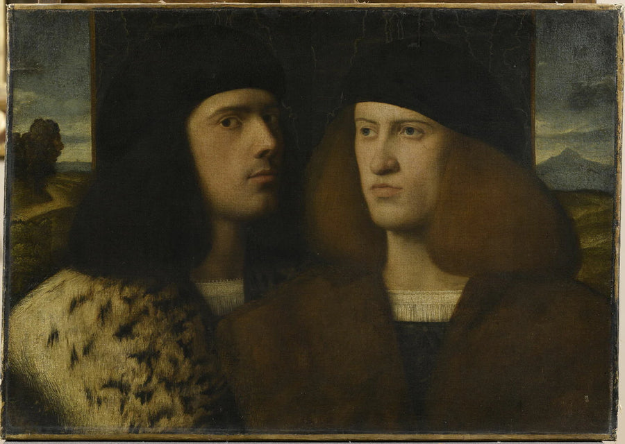 Double portrait : deux jeunes hommes, dit autrefois Portrait de Giovanni et Gentile Bellini ou Portrait de deux patriciens de Venise - Artiste inconnu