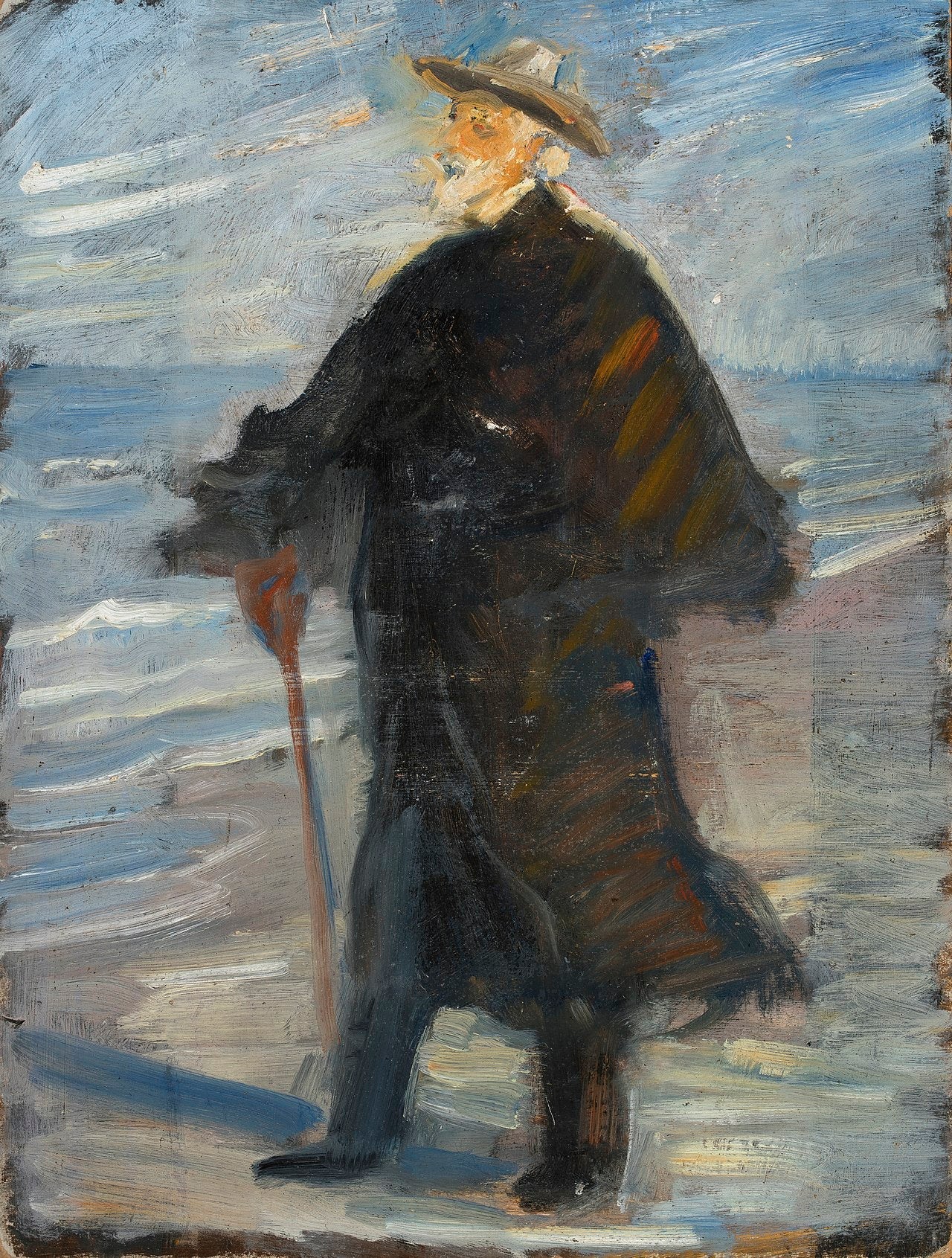 Drachmann sur la plage - Michael Peter Ancher image 1 reproduction artisanale de tableau