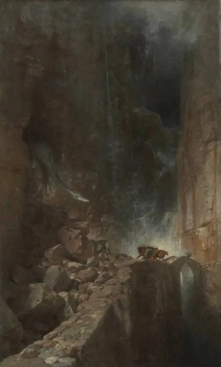 Dragon dans une gorge rocheuse - Arnold Böcklin image 1 reproduction réalisée par Alpha Reproduction