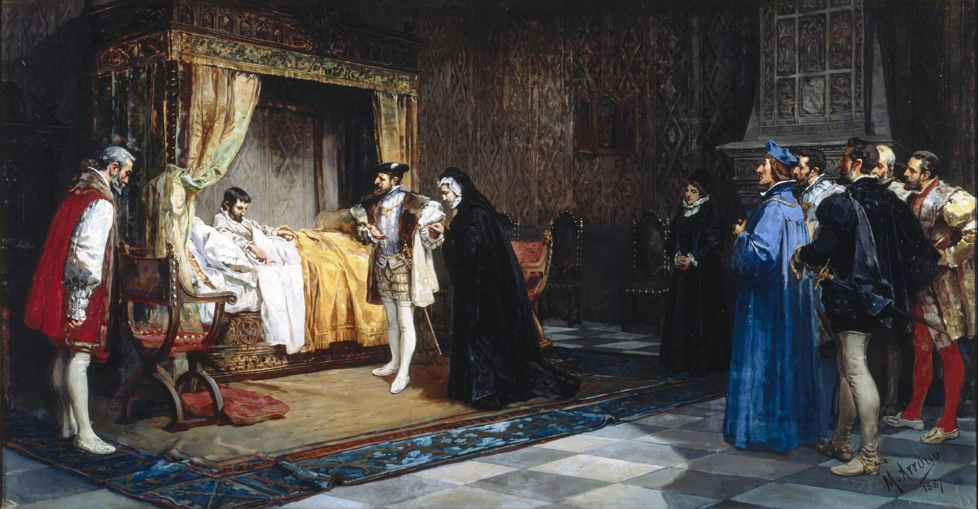 La duchesse d'Alençon présente à son frère le roi de France François Ier par l'empereur Charles Quint - Manuel Arroyo y Lorenzo