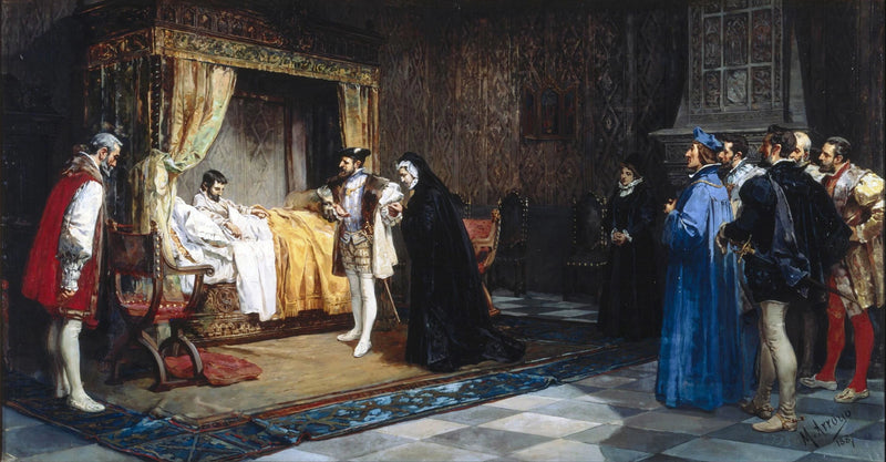 La duchesse d'Alençon présente à son frère le roi de France François Ier par l'empereur Charles Quint - Manuel Arroyo y Lorenzo