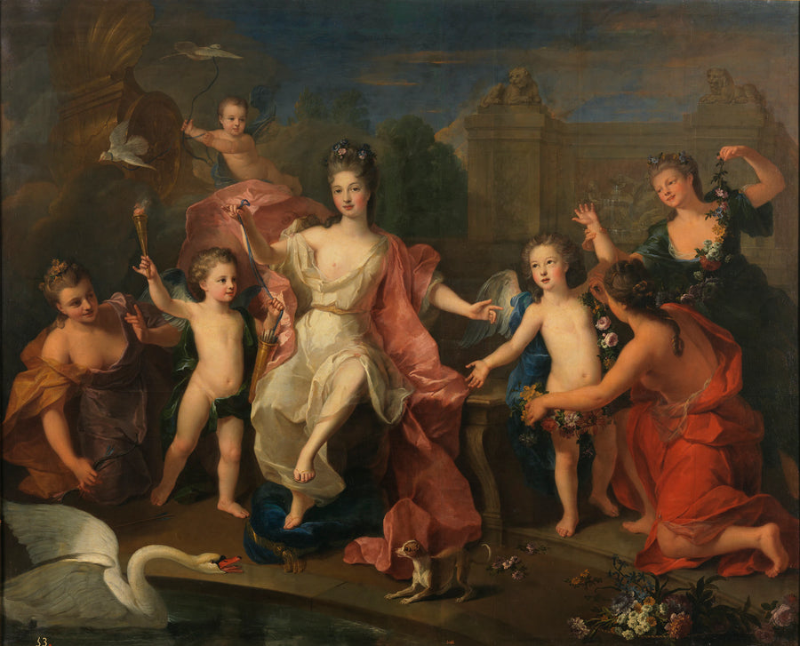 La duchesse de Bourgogne avec ses deux fils, les ducs de Bretagne et d'Anjou (futur Louis XV) - Pierre Gobert