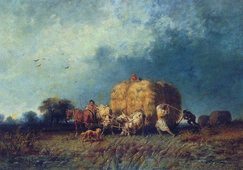 Dűlő szénásszekér - Mihály Munkácsy