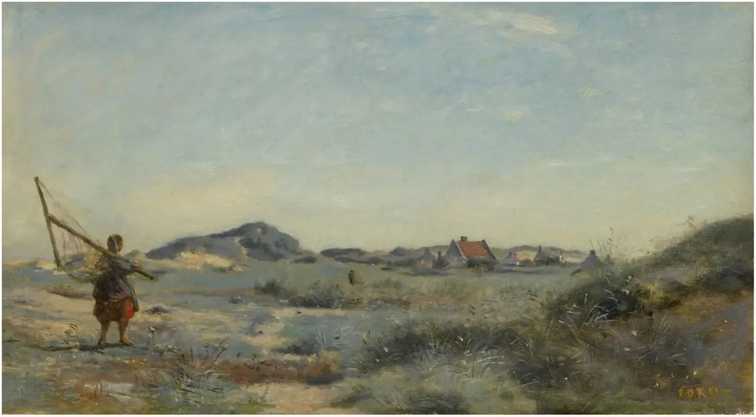 Dunkerque. Une pêcheuse de crevettes - Jean-Baptiste Camille Corot image 1 reproduction réalisée par Alpha Reproduction