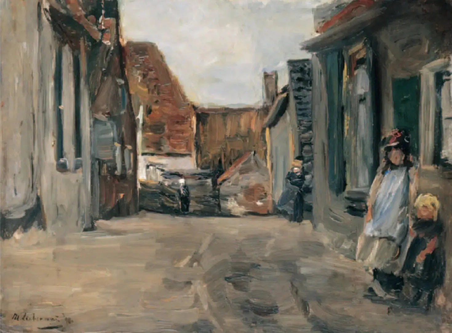 Dutch village street Zandvoort - Max Liebermann image 1 copie peinte à la main à l’huile