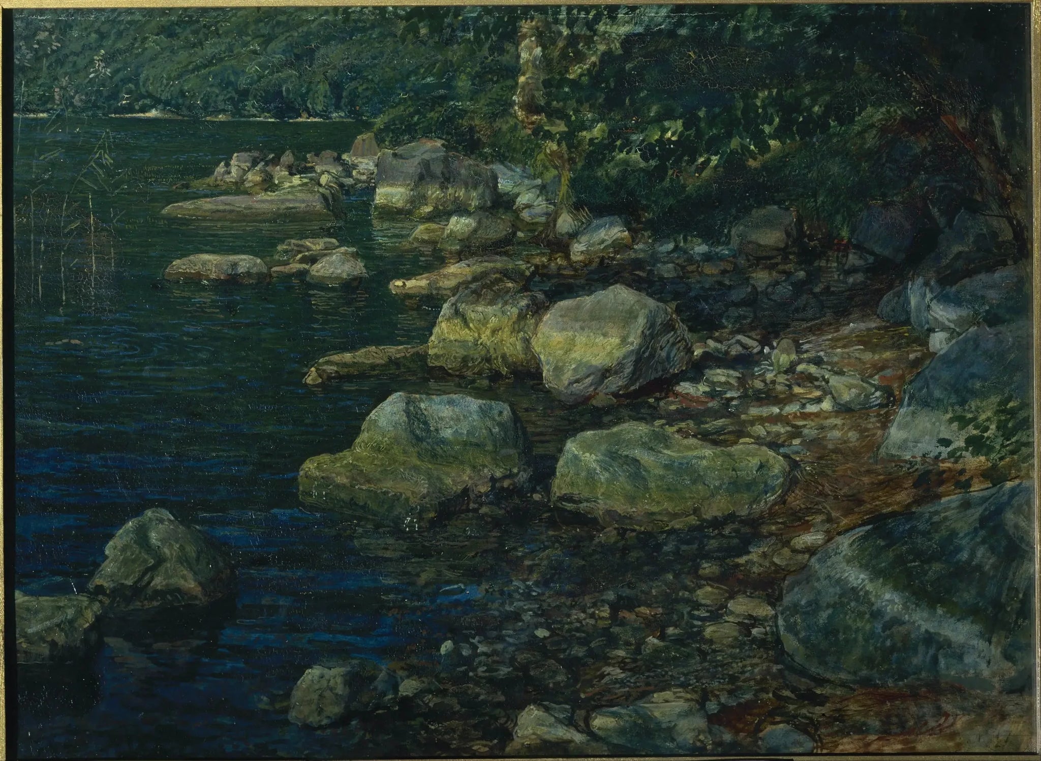 Eau et pierres près de Palazzuola - Alexandre Ivanov image 1 copie peinte à la main à l’huile