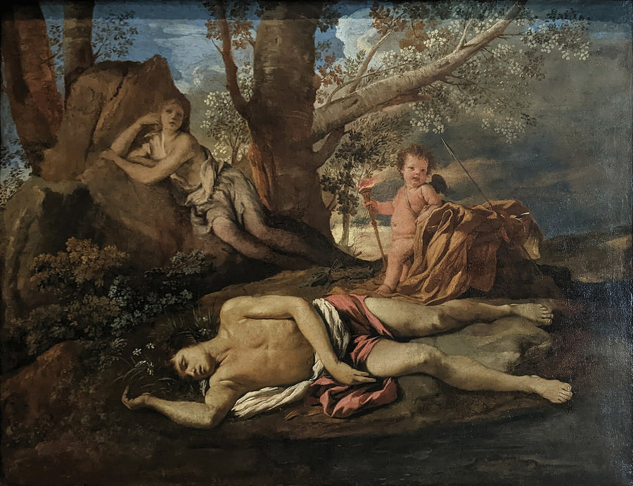 Écho et Narcisse, avec Amour - Nicolas Poussin