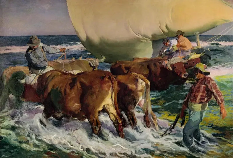 Échouage du bateau (lumière de l'après-midi) - Joaquín Sorolla