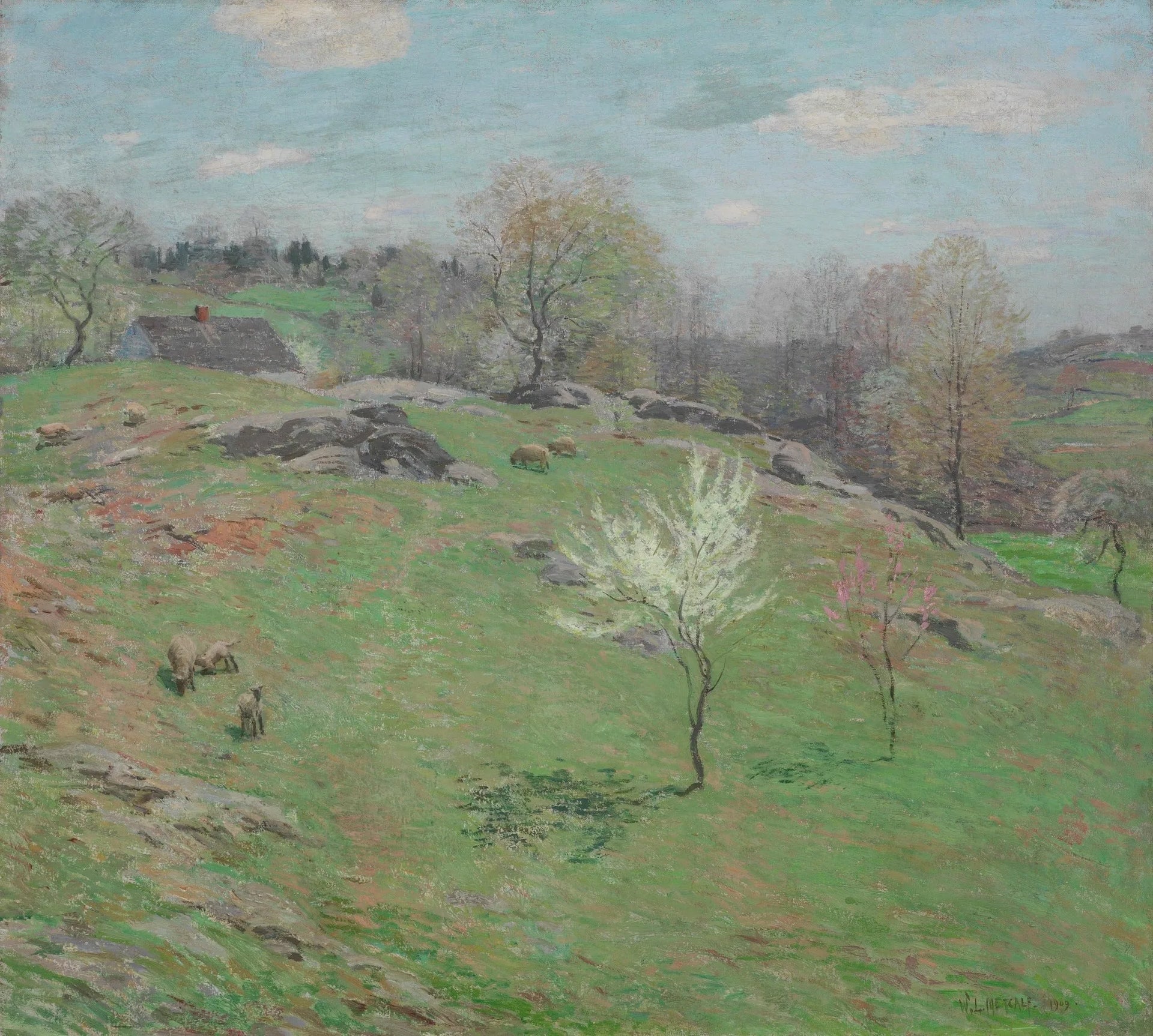 Éclosion des bourgeons - Willard Metcalf image 1 tableau peint à l’huile sur toile