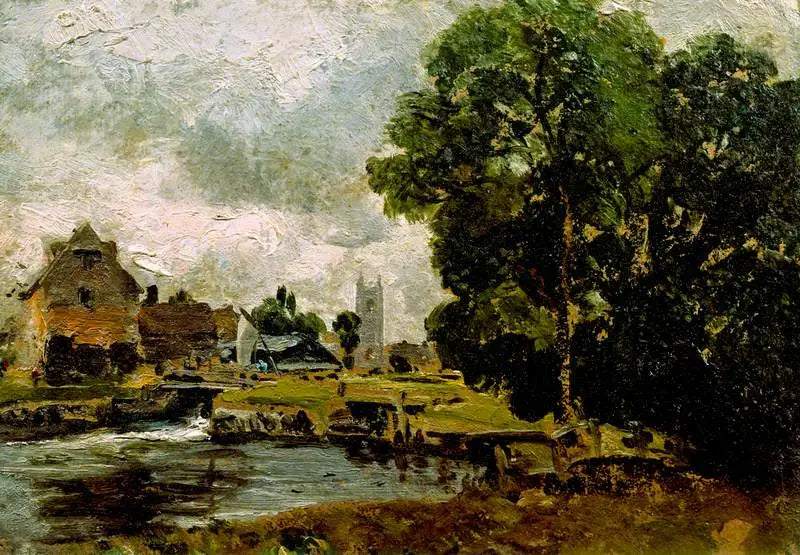 Écluse et moulin de Dedham - John Constable image 1 copie peinte à la main à l’huile