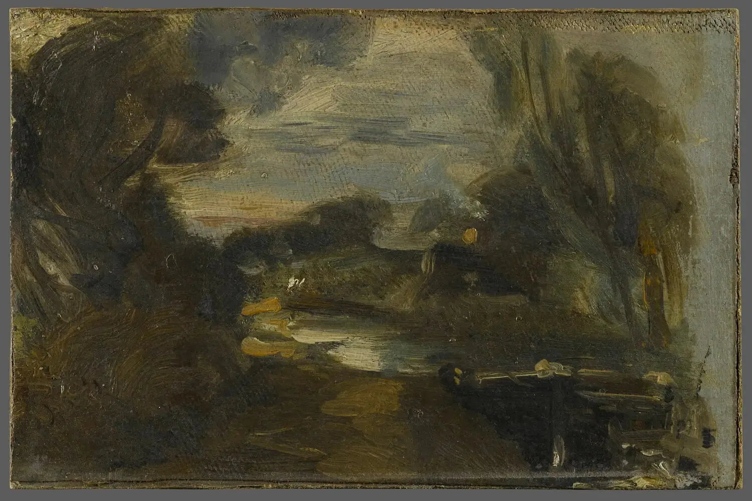 Écluse sur la rivière Stour - John Constable image 1 reproduction de peinture à l’huile